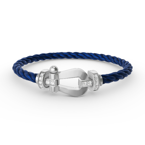 [Royal Jewelry]FORCE LARGE HORSESHOE HALF DIAMOND BRACELET SILVER