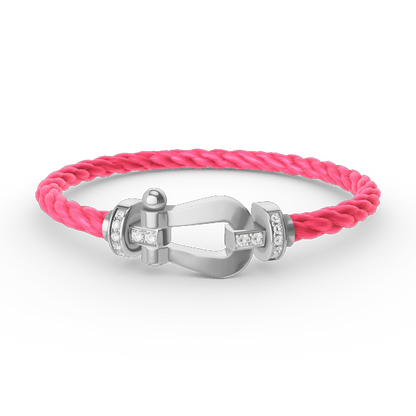 [Royal Jewelry]FORCE LARGE HORSESHOE HALF DIAMOND BRACELET SILVER