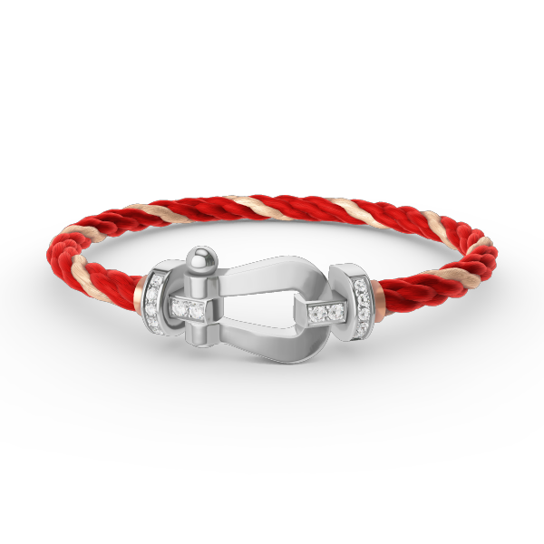 [Royal Jewelry]FORCE LARGE HORSESHOE HALF DIAMOND BRACELET SILVER
