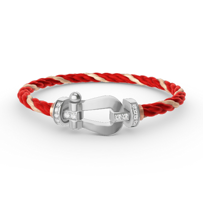 [Royal Jewelry]FORCE LARGE HORSESHOE HALF DIAMOND BRACELET SILVER