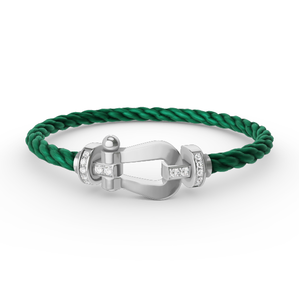 [Royal Jewelry]FORCE LARGE HORSESHOE HALF DIAMOND BRACELET SILVER