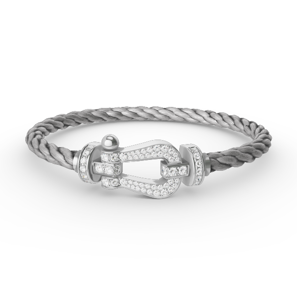 [Royal Jewelry]FORCE LARGE HORSESHOE FULL DIAMOND BRACELET SILVER