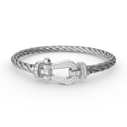 [Royal Jewelry]FORCE LARGE HORSESHOE FULL DIAMOND BRACELET SILVER
