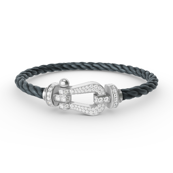 [Royal Jewelry]FORCE LARGE HORSESHOE FULL DIAMOND BRACELET SILVER