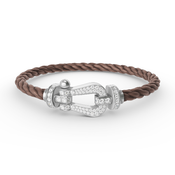 [Royal Jewelry]FORCE LARGE HORSESHOE FULL DIAMOND BRACELET SILVER