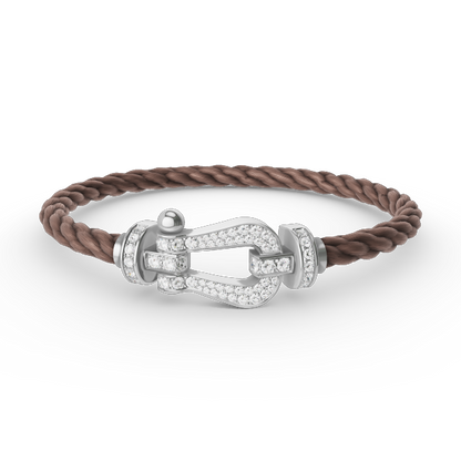 [Royal Jewelry]FORCE LARGE HORSESHOE FULL DIAMOND BRACELET SILVER