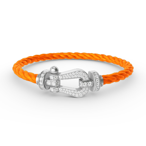 [Royal Jewelry]FORCE LARGE HORSESHOE FULL DIAMOND BRACELET SILVER