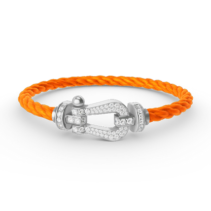 [Royal Jewelry]FORCE LARGE HORSESHOE FULL DIAMOND BRACELET SILVER