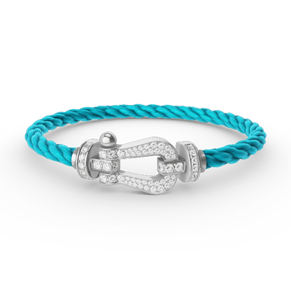 [Royal Jewelry]FORCE LARGE HORSESHOE FULL DIAMOND BRACELET SILVER
