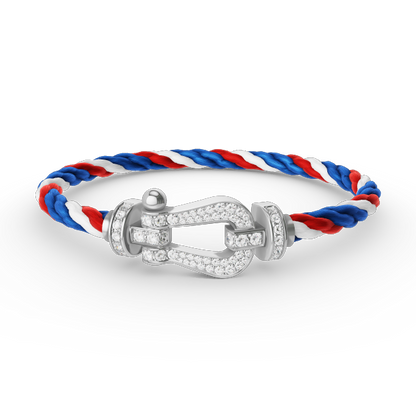 [Royal Jewelry]FORCE LARGE HORSESHOE FULL DIAMOND BRACELET SILVER