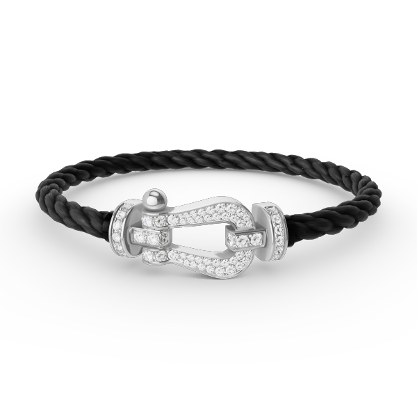 [Royal Jewelry]FORCE LARGE HORSESHOE FULL DIAMOND BRACELET SILVER