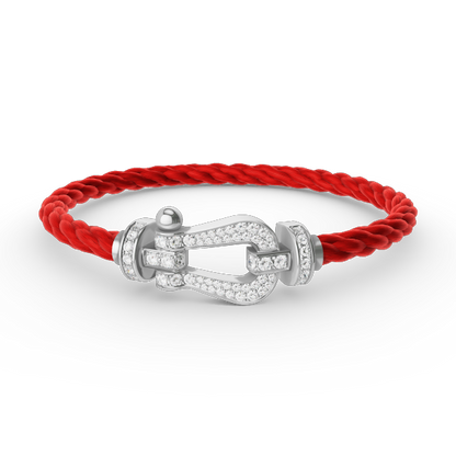 [Royal Jewelry]FORCE LARGE HORSESHOE FULL DIAMOND BRACELET SILVER