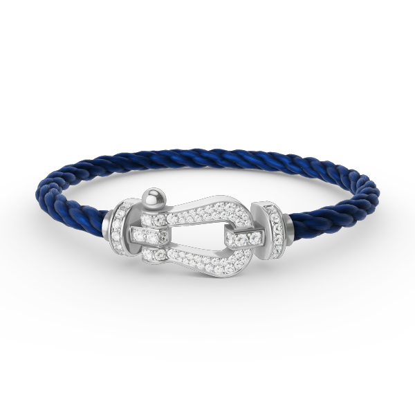 [Royal Jewelry]FORCE LARGE HORSESHOE FULL DIAMOND BRACELET SILVER