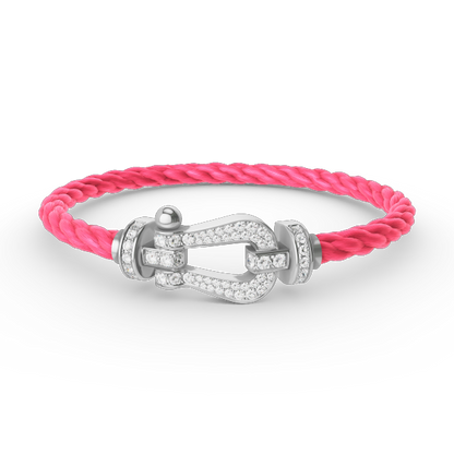 [Royal Jewelry]FORCE LARGE HORSESHOE FULL DIAMOND BRACELET SILVER