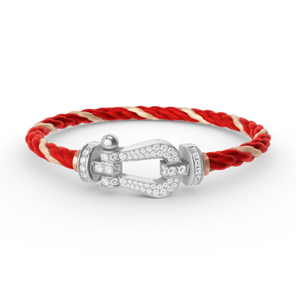 [Royal Jewelry]FORCE LARGE HORSESHOE FULL DIAMOND BRACELET SILVER