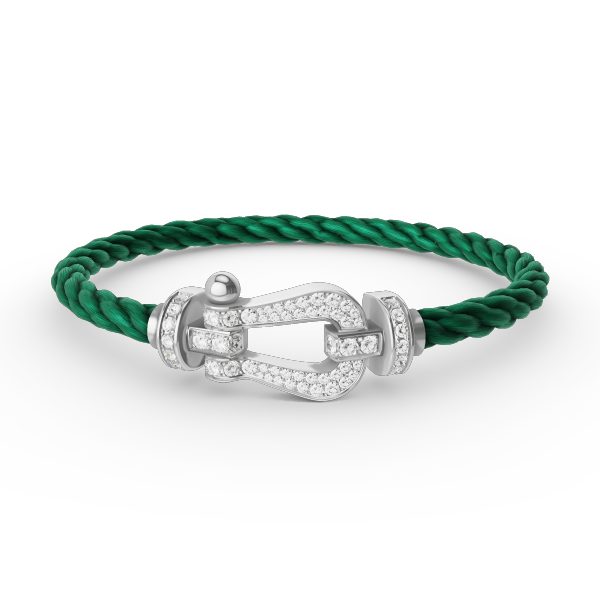 [Royal Jewelry]FORCE LARGE HORSESHOE FULL DIAMOND BRACELET SILVER