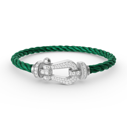 [Royal Jewelry]FORCE LARGE HORSESHOE FULL DIAMOND BRACELET SILVER