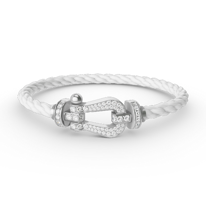 [Royal Jewelry]FORCE LARGE HORSESHOE FULL DIAMOND BRACELET SILVER