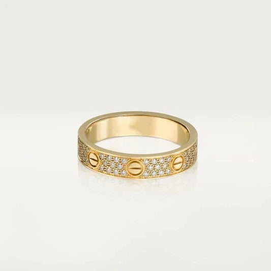 [Royal Jewelry]LOVE RING 3.6MM DIAMOND PAVED