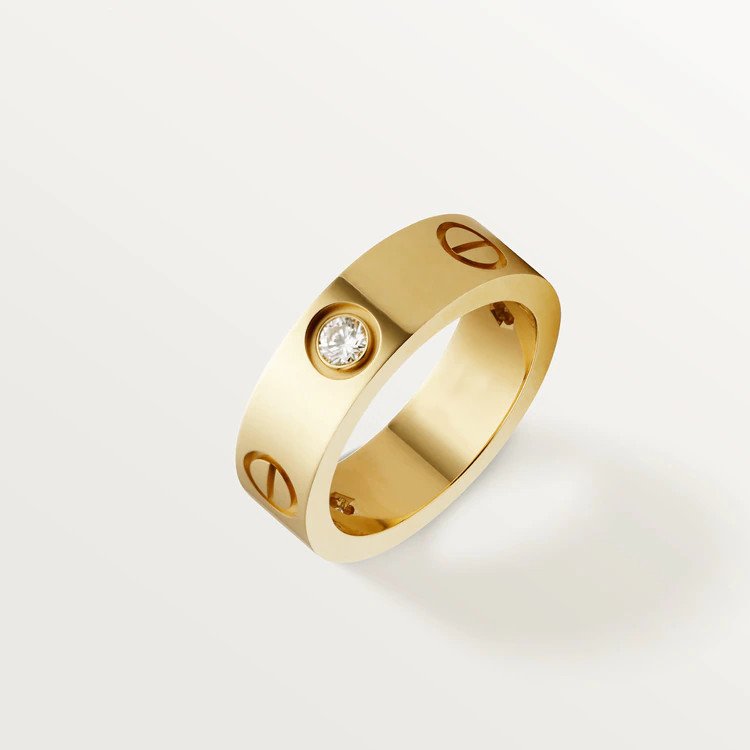 [Royal Jewelry]LOVE RING 5.5MM 3 DIAMONDS PINK GOLD