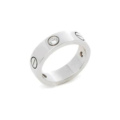 [Royal Jewelry]LOVE RING 5.5MM 3 DIAMONDS SILVER