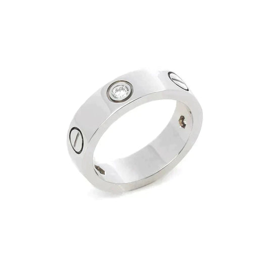 [Royal Jewelry]LOVE RING 5.5MM 3 DIAMONDS SILVER