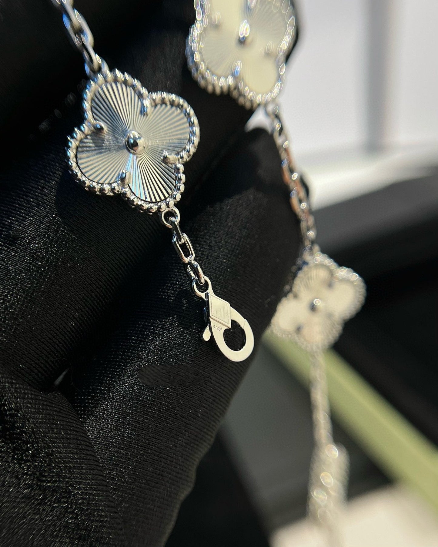 [Royal Jewelry]CLOVER SILVER 5 MOTIFS BRACELET
